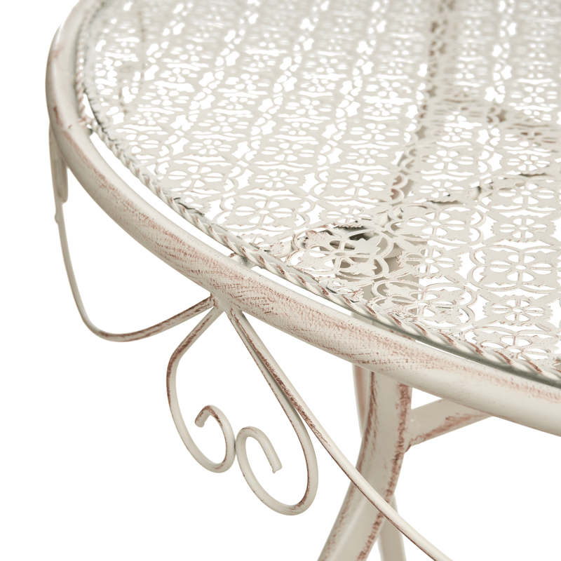 Bistrobord utendørs Folelli 80 cm Jern - Beige - Hagemøbler - Balkong - Balkongmøbler - Balkongbord