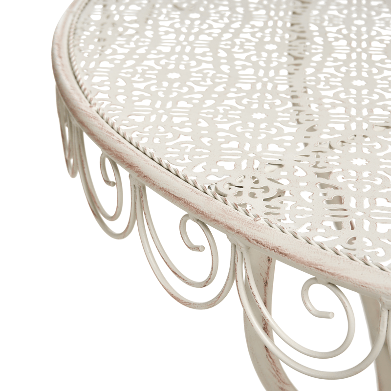 Bistrobord utendørs Juina 80 cm Jern - Beige - Hagemøbler - Balkong - Balkongmøbler - Balkongbord