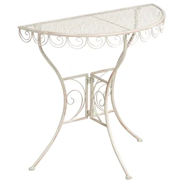 Bistrobord utendørs Juina 80 cm Jern - Beige - Hagemøbler - Balkong - Balkongmøbler - Balkongbord