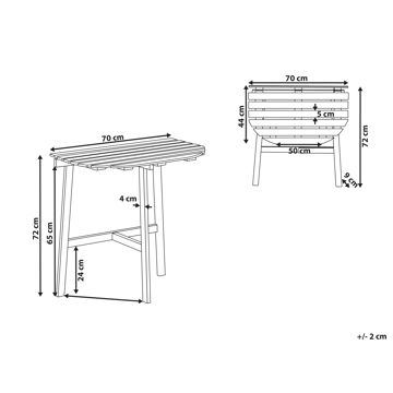 Bistrobord utendørs Osigo 4470 cm akasietre - Brun - Hagemøbler - Balkong - Balkongmøbler - Balkongbord