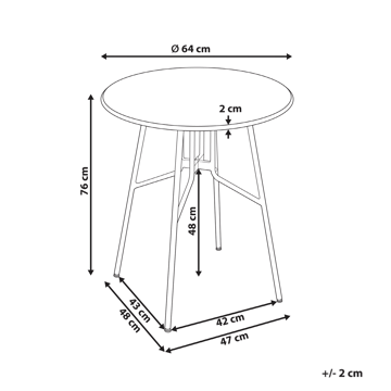 Bistrobord utendørs Taltal 64 cm - Grå - Hagemøbler - Balkong - Balkongmøbler - Balkongbord