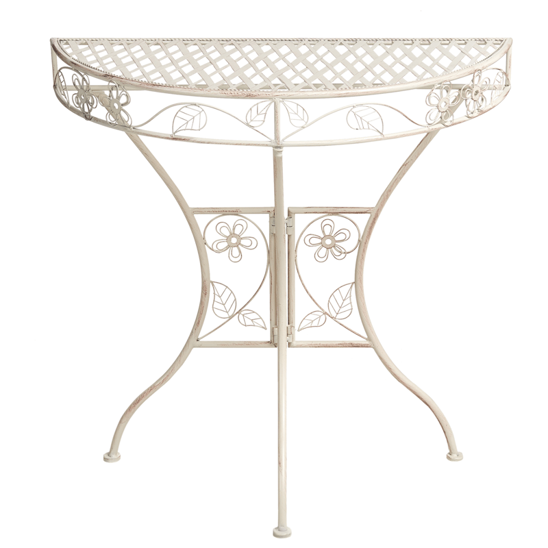 Bistrobord utendørs Yaviza 80 cm Jern - Beige - Hagemøbler - Balkong - Balkongmøbler - Balkongbord