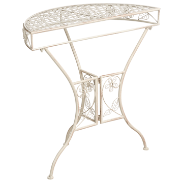 Bistrobord utendørs Yaviza 80 cm Jern - Beige - Hagemøbler - Balkong - Balkongmøbler - Balkongbord