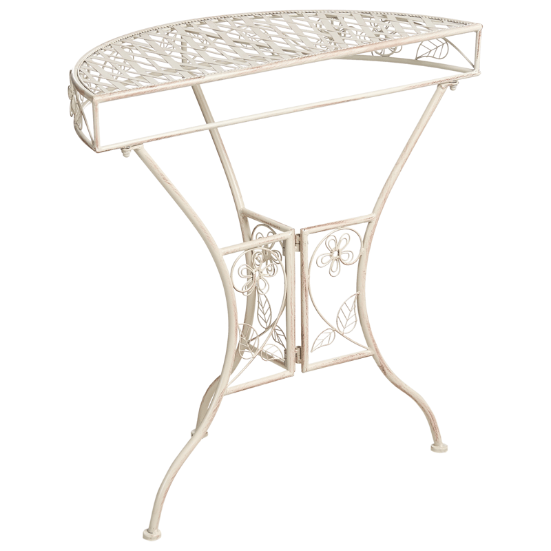 Bistrobord utendørs Yaviza 80 cm Jern - Beige - Hagemøbler - Balkong - Balkongmøbler - Balkongbord