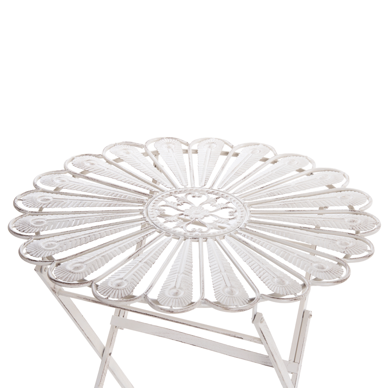 Bistrobord utendørs Pavia 71 cm Jern - Hvit - Hagemøbler - Balkong - Balkongmøbler - Balkongbord