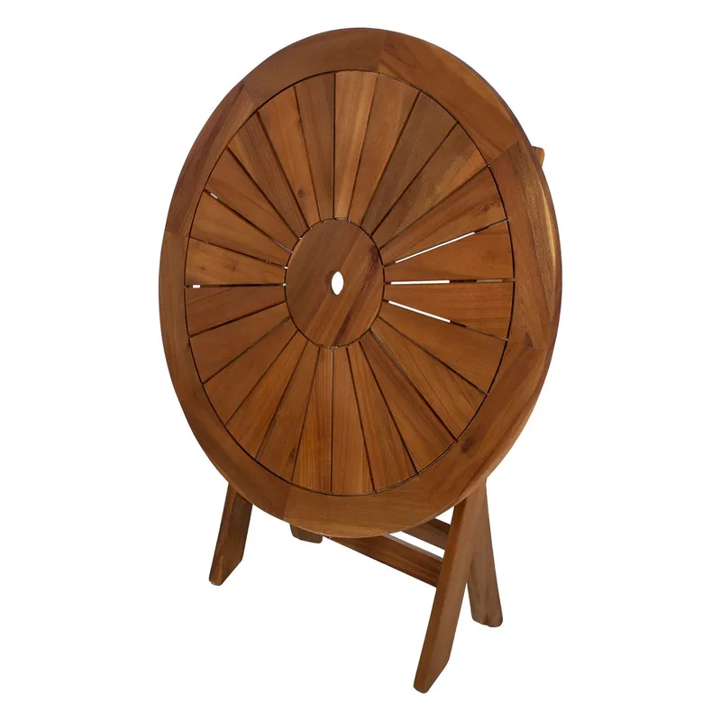 Bord HOME4YOU Fabiola D80x72 cm Akasie - brun - Hagemøbler - Balkong - Balkongmøbler - Balkongbord