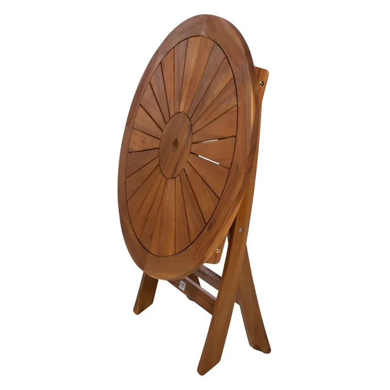 Bord HOME4YOU Fabiola D80x72 cm Akasie - brun - Hagemøbler - Balkong - Balkongmøbler - Balkongbord