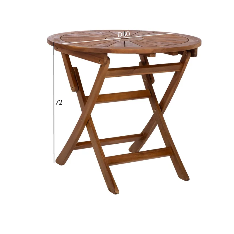 Bord HOME4YOU Fabiola D80x72 cm Akasie - brun - Hagemøbler - Balkong - Balkongmøbler - Balkongbord