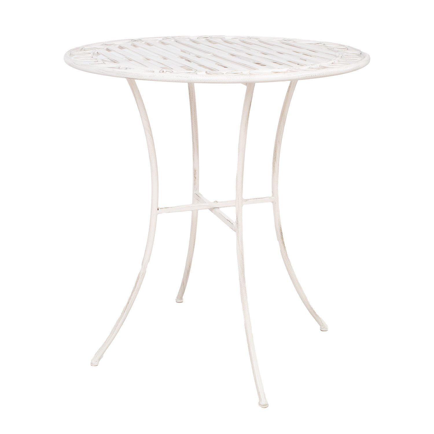 Bord HOME4YOU Jasmine D70x75 cm Antikkhvitt metall - antikkhvit