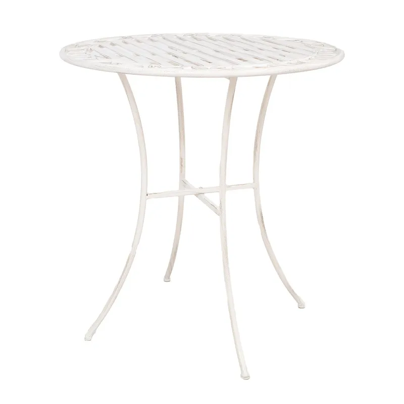 Bord HOME4YOU Jasmine D70x75 cm Antikkhvitt metall, antikkhvit