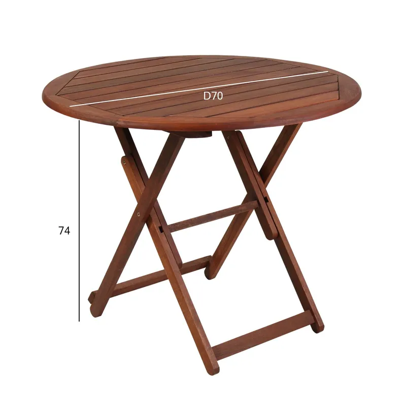 Bord HOME4YOU Nantes D70x74 cm meranti - brun - Hagemøbler - Balkong - Balkongmøbler - Balkongbord