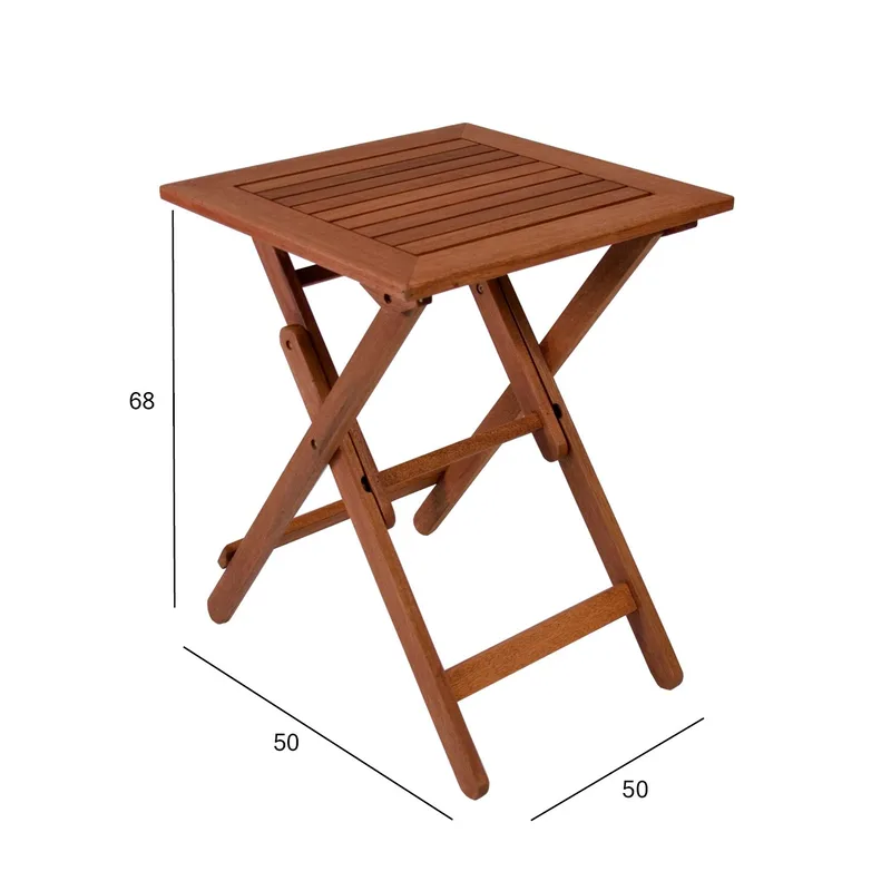 Bord HOME4YOU Rouen 50x50x68 cm meranti - brun - Hagemøbler - Balkong - Balkongmøbler - Balkongbord