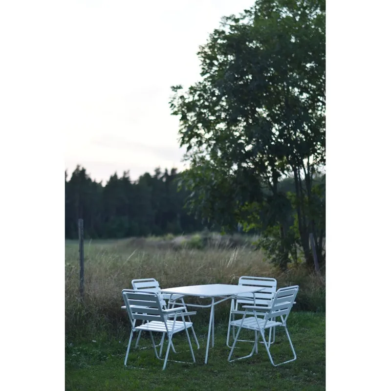 Bordgruppe Varax Retro 403 + 4 stk 305 Hvit - Hvit - Hagemøbler - Balkong - Balkongmøbler - Balkonggrupper