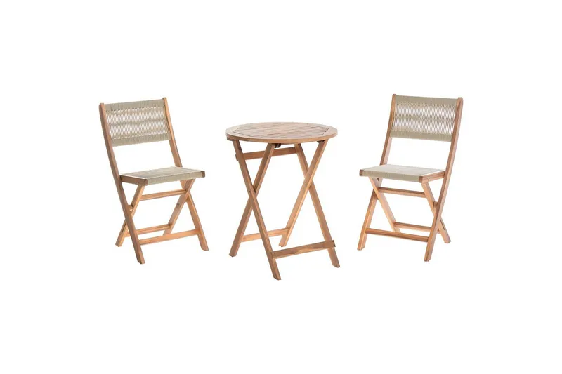 Cafégruppe Prossedi - Beige, Lys Tre - Hagemøbler - Balkong - Balkongmøbler - Balkonggrupper