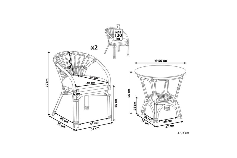 Cafégruppe Pecorini - Hagemøbler - Balkong - Balkongmøbler - Balkonggrupper