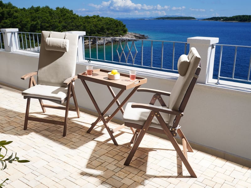 Caféssett utendørs Amantea Premium akasietre - Brun/taupe - Hagemøbler - Balkong - Balkongmøbler - Balkonggrupper