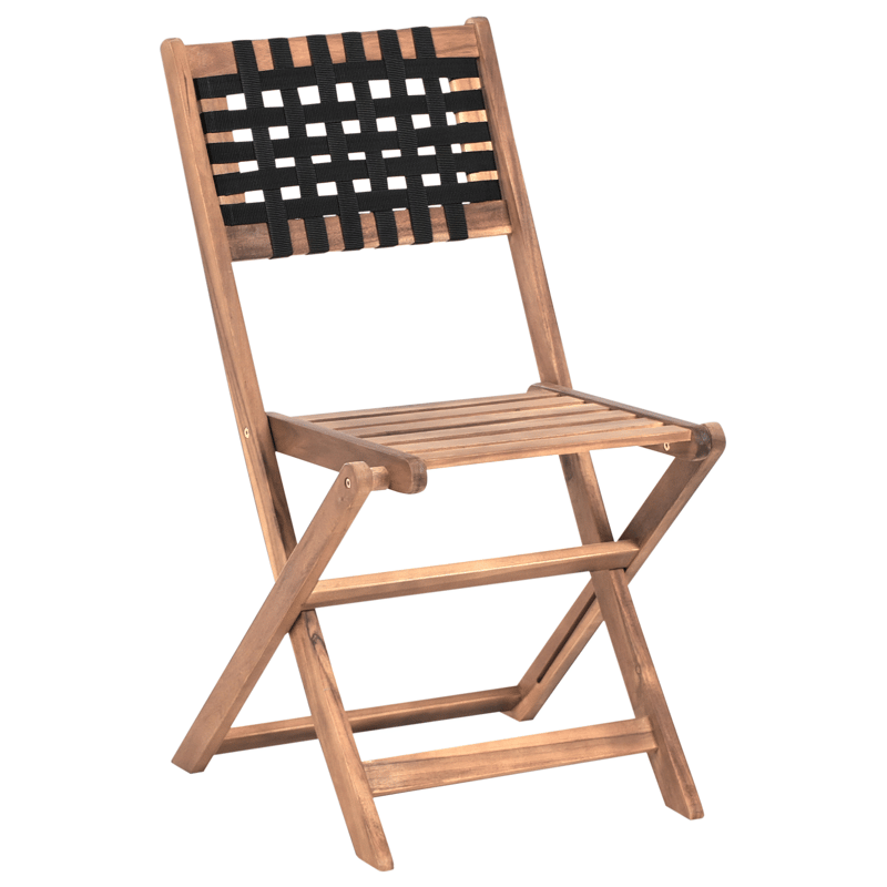 Caféssett utendørs Coniolo akasietre - Brun/svart - Hagemøbler - Balkong - Balkongmøbler - Balkonggrupper