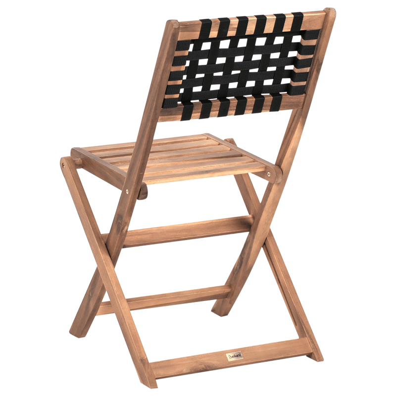 Caféssett utendørs Coniolo akasietre - Brun/svart - Hagemøbler - Balkong - Balkongmøbler - Balkonggrupper