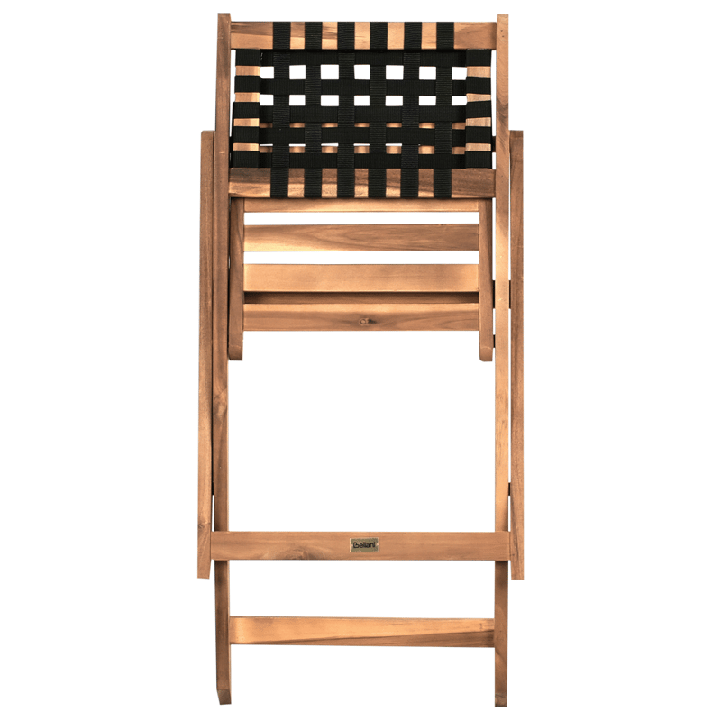 Caféssett utendørs Coniolo akasietre - Brun/svart - Hagemøbler - Balkong - Balkongmøbler - Balkonggrupper