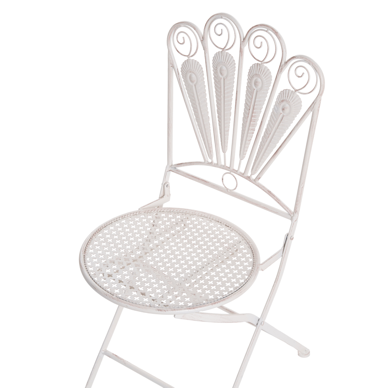 Caféssett utendørs med benk Pavia Jern - Hvit - Hagemøbler - Balkong - Balkongmøbler - Balkonggrupper