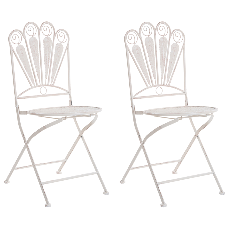 Caféssett utendørs med benk Pavia Jern - Hvit - Hagemøbler - Balkong - Balkongmøbler - Balkonggrupper