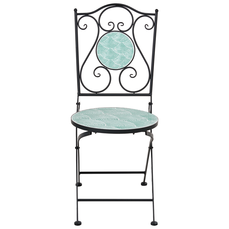 Caféssett utendørs sammenleggbar Anapo Jern - svart/grønn - Hagemøbler - Balkong - Balkongmøbler - Balkonggrupper