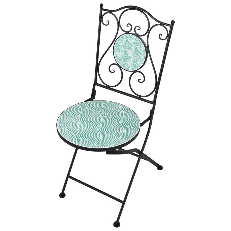 Caféssett utendørs sammenleggbar Anapo Jern - svart/grønn - Hagemøbler - Balkong - Balkongmøbler - Balkonggrupper