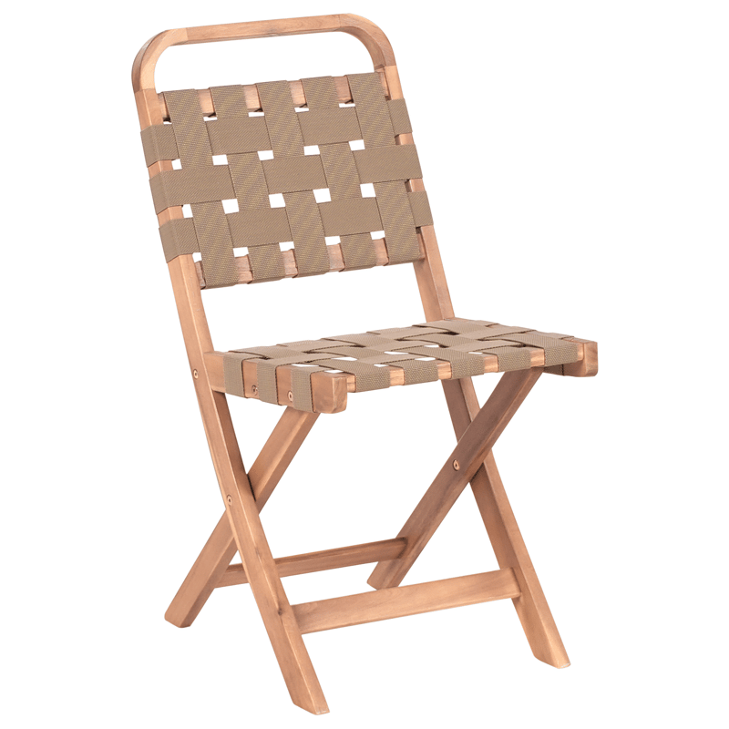 Caféssett utendørs sammenleggbar Calciano akasietre - Brun/beige - Hagemøbler - Balkong - Balkongmøbler - Balkonggrupper