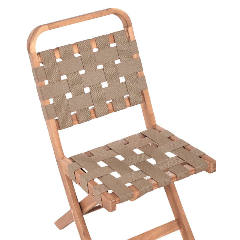 Caféssett utendørs sammenleggbar Calciano akasietre - Brun/beige - Hagemøbler - Balkong - Balkongmøbler - Balkonggrupper