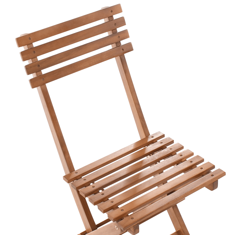 Caféssett utendørs sammenleggbar Solarolo akasietre - Brun - Hagemøbler - Balkong - Balkongmøbler - Balkonggrupper