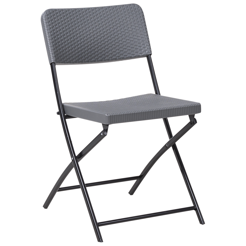 Caféssett utendørs sammenleggbar Trappeto - Grå/Svart - Hagemøbler - Balkong - Balkongmøbler - Balkonggrupper