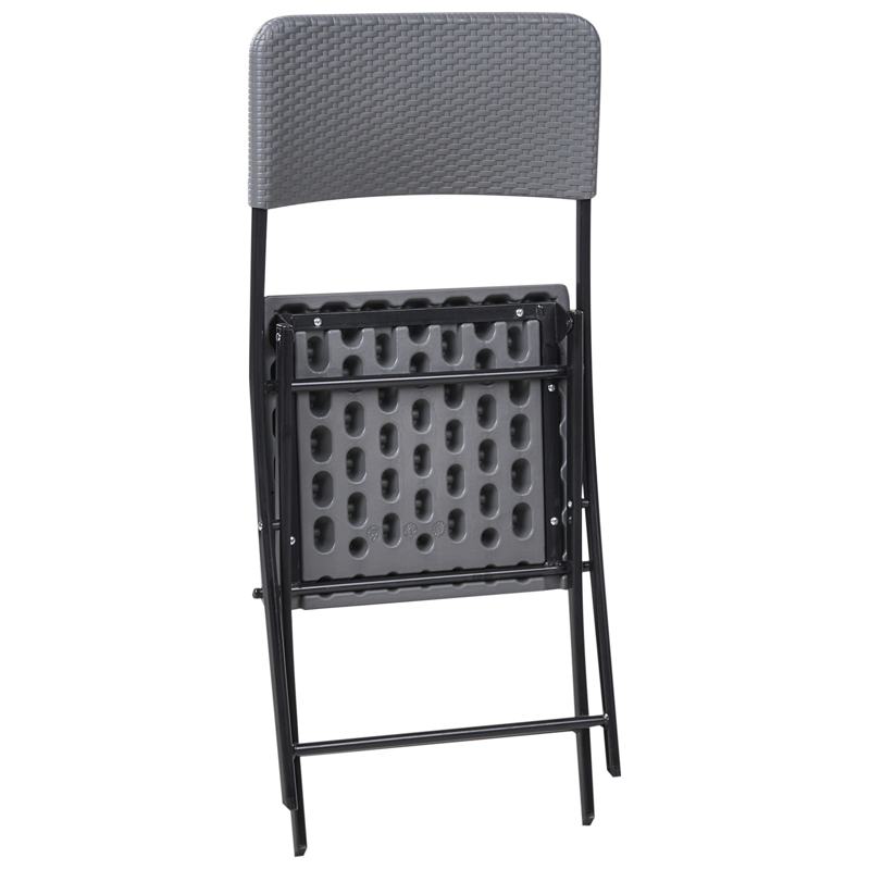 Caféssett utendørs sammenleggbar Trappeto - Grå/Svart - Hagemøbler - Balkong - Balkongmøbler - Balkonggrupper