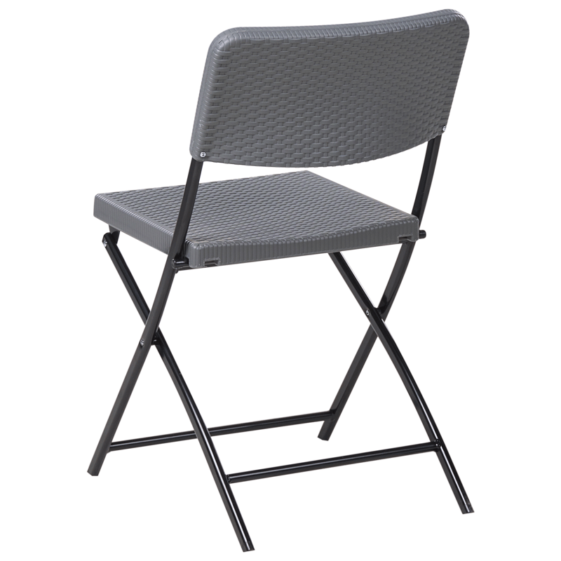 Caféssett utendørs sammenleggbar Trappeto - Grå/Svart - Hagemøbler - Balkong - Balkongmøbler - Balkonggrupper