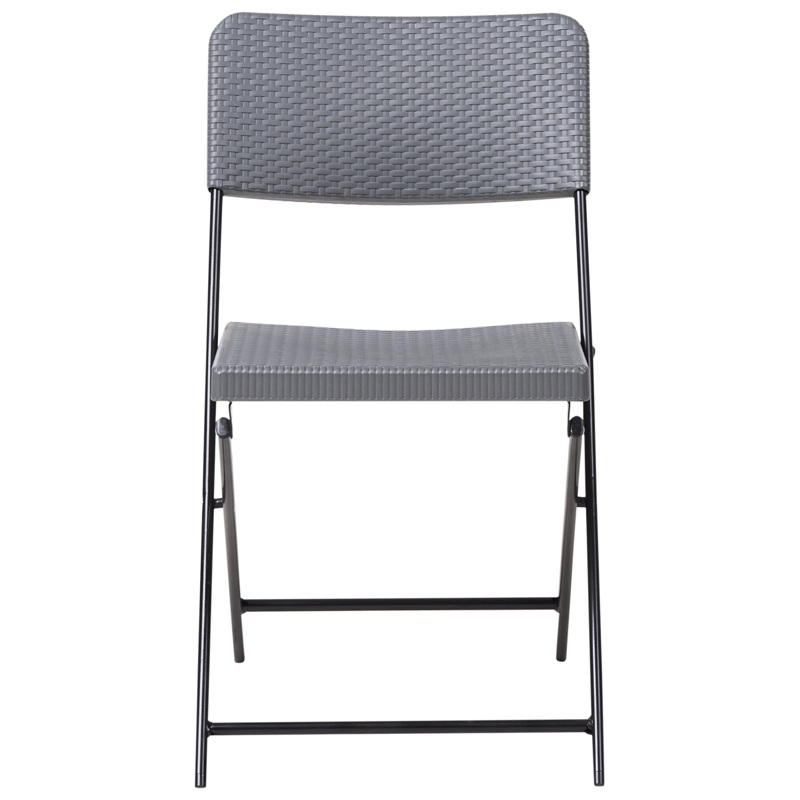 Caféssett utendørs sammenleggbar Trappeto - Grå/Svart - Hagemøbler - Balkong - Balkongmøbler - Balkonggrupper