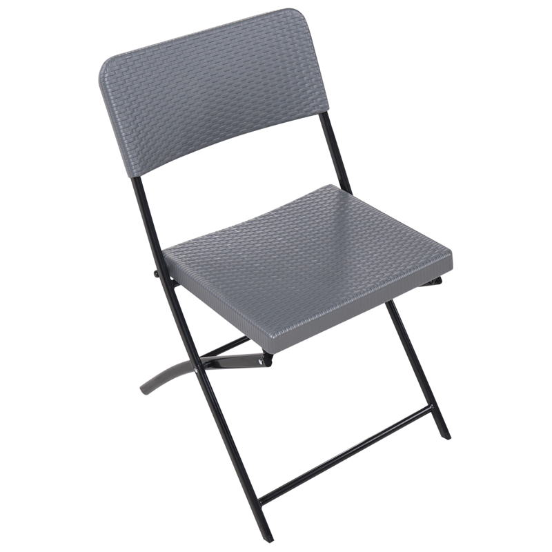 Caféssett utendørs sammenleggbar Trappeto - Grå/Svart - Hagemøbler - Balkong - Balkongmøbler - Balkonggrupper