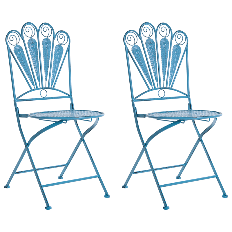 Caféssett utendørs sammenleggbar Pavia Jern - Blå - Hagemøbler - Balkong - Balkongmøbler - Balkonggrupper