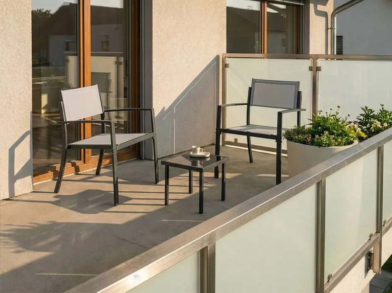 Caféssett utendørs Tavoleto Stål - Grå - Hagemøbler - Balkong - Balkongmøbler - Balkonggrupper