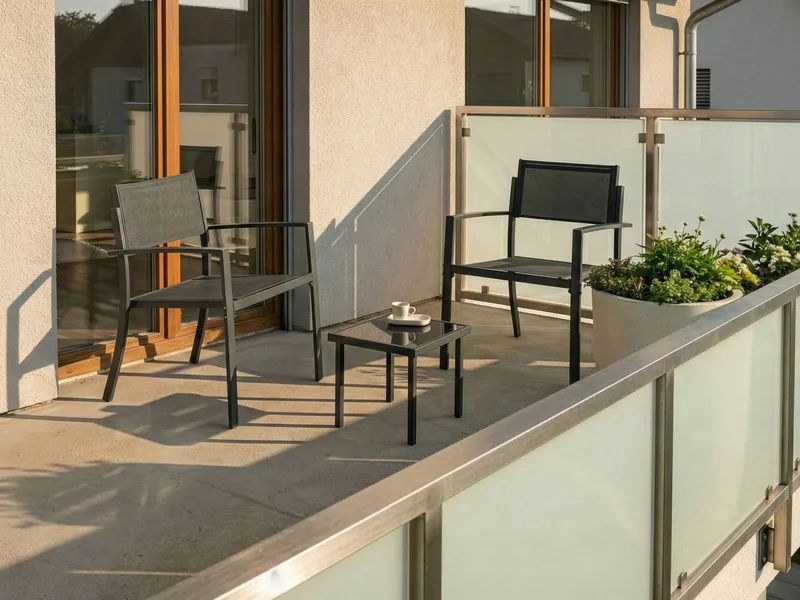 Caféssett utendørs Tavoleto Stål - Mørkegrå - Hagemøbler - Balkong - Balkongmøbler - Balkonggrupper