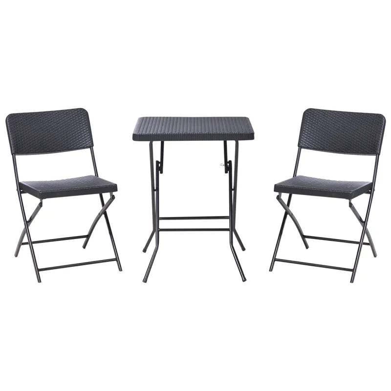 Caféssett utendørs Trappeto, Svart