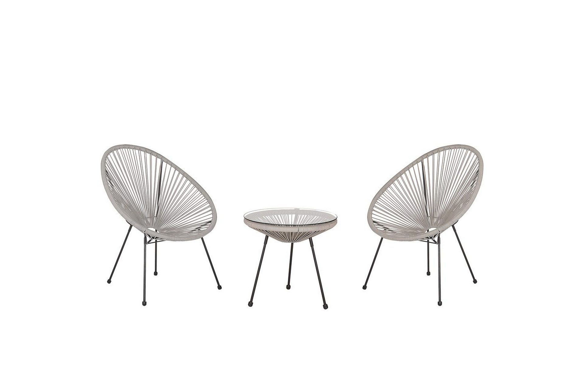 Cafeset Beliani Acapulco II Blå/Svart Light grey\|\|Black -