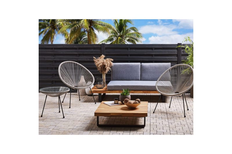 Cafeset Beliani Acapulco II Blå/Svart Light grey||Black - Hagemøbler - Balkong - Balkongmøbler - Balkonggrupper