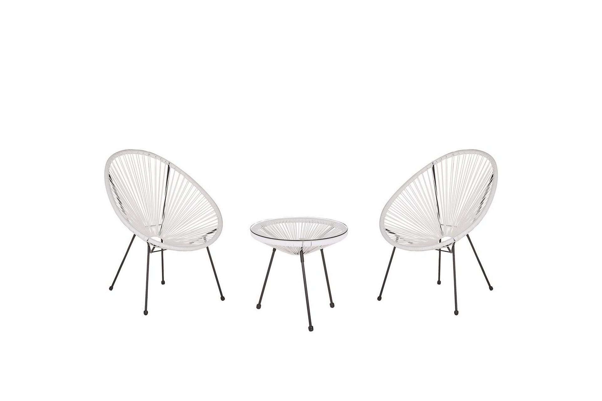 Cafeset Beliani Acapulco II Blå/Svart White\|\|Black -