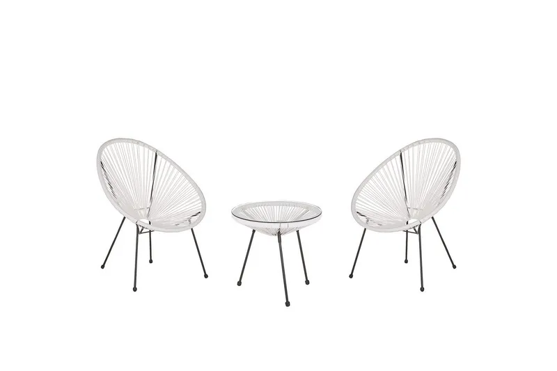Cafeset Beliani Acapulco II Blå/Svart White||Black