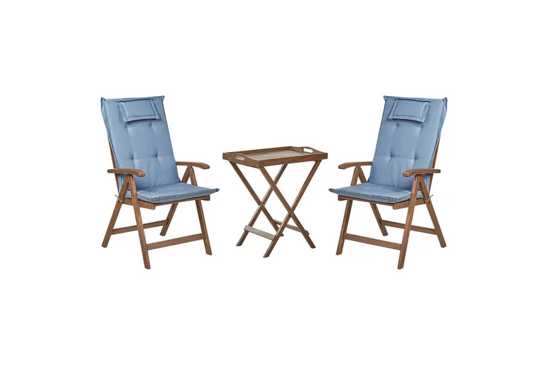 Cafeset Beliani Amantea Dark wood, blue, undefined