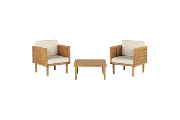 Cafeset Beliani Baratti Ljusbeige - Hagemøbler - Balkong - Balkongmøbler - Balkonggrupper