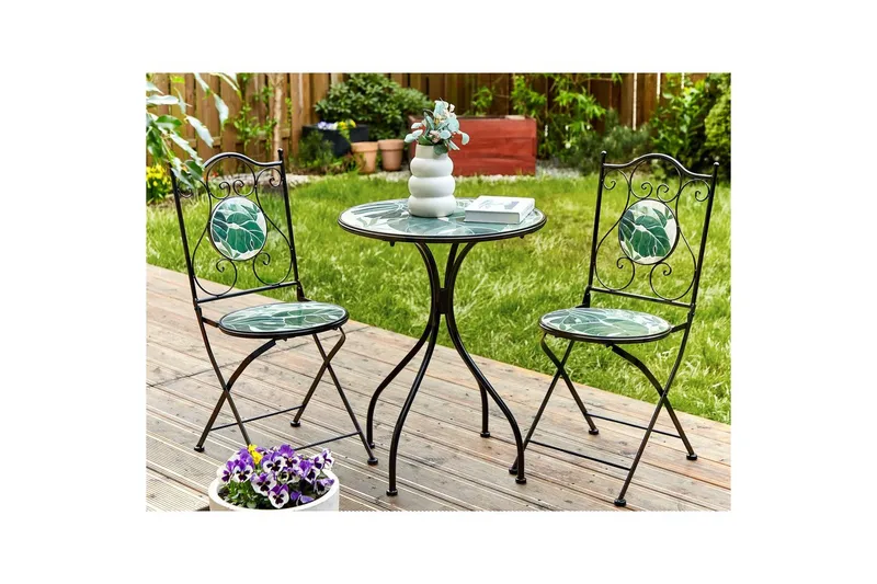 Cafeset Beliani Cozzana Black - Hagemøbler - Balkong - Balkongmøbler - Balkonggrupper