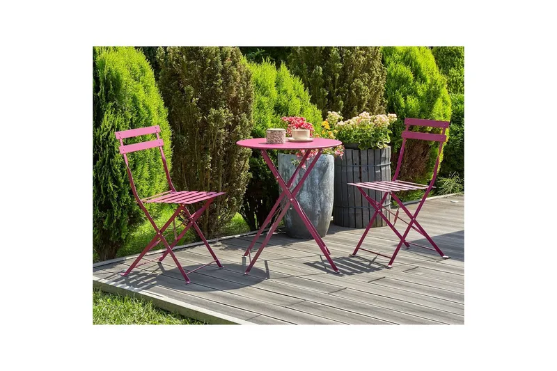 Cafeset Beliani Fiori Blå Wine red - Hagemøbler - Balkong - Balkongmøbler - Balkonggrupper