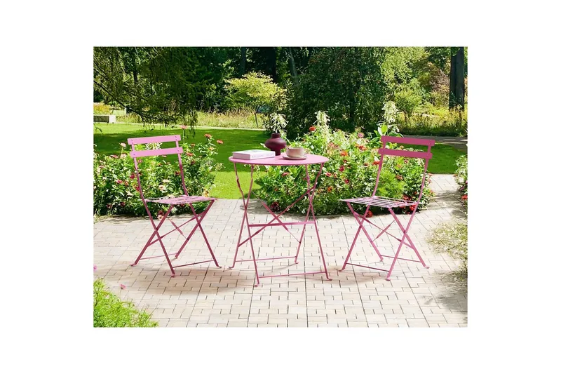Cafeset Beliani Fiori Blå Pink - Hagemøbler - Balkong - Balkongmøbler - Balkonggrupper