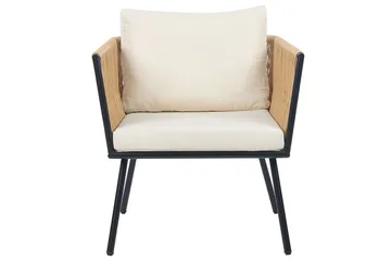 Cafeset Beliani Gargano Brun/grå Ljusbeige||Natural - Hagemøbler - Balkong - Balkongmøbler - Balkonggrupper