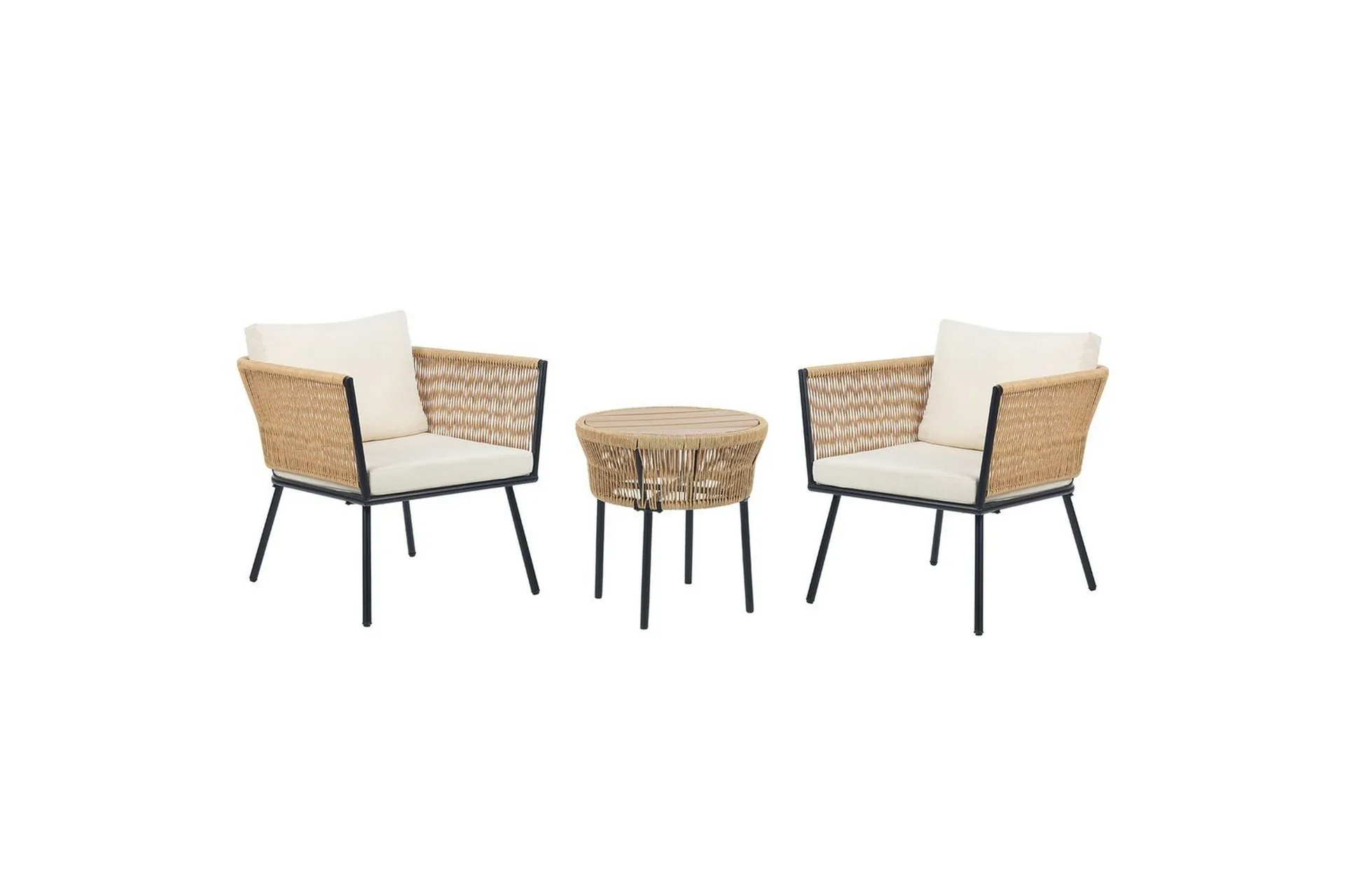 Cafeset Beliani Gargano Brun/grå Ljusbeige\|\|Natural -